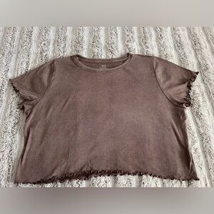 Aerie faded burgundy Ribbed short sleeve tee size XL